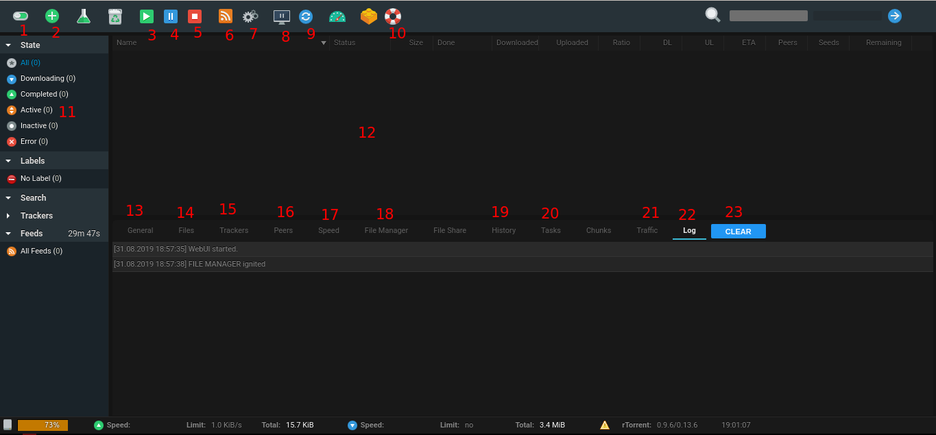 1.1 - Tampilan ruTorrent