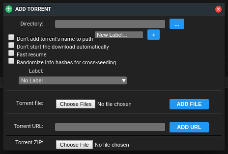 1.2 - Tampilan Menu Add Torrent