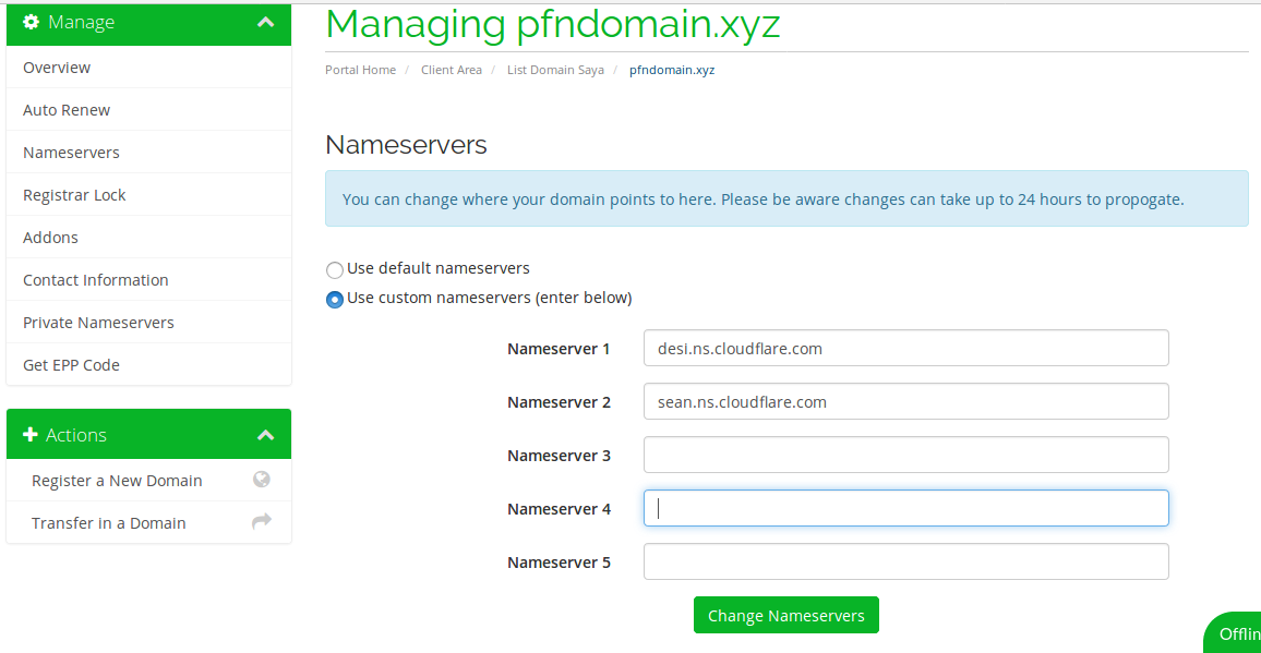 2.7 – Merubah Nameserver Domain