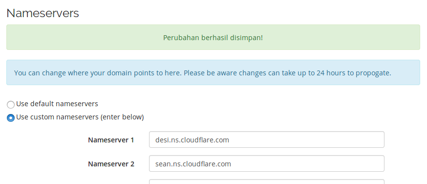 2.8 – Sukses Mengganti Nameserver