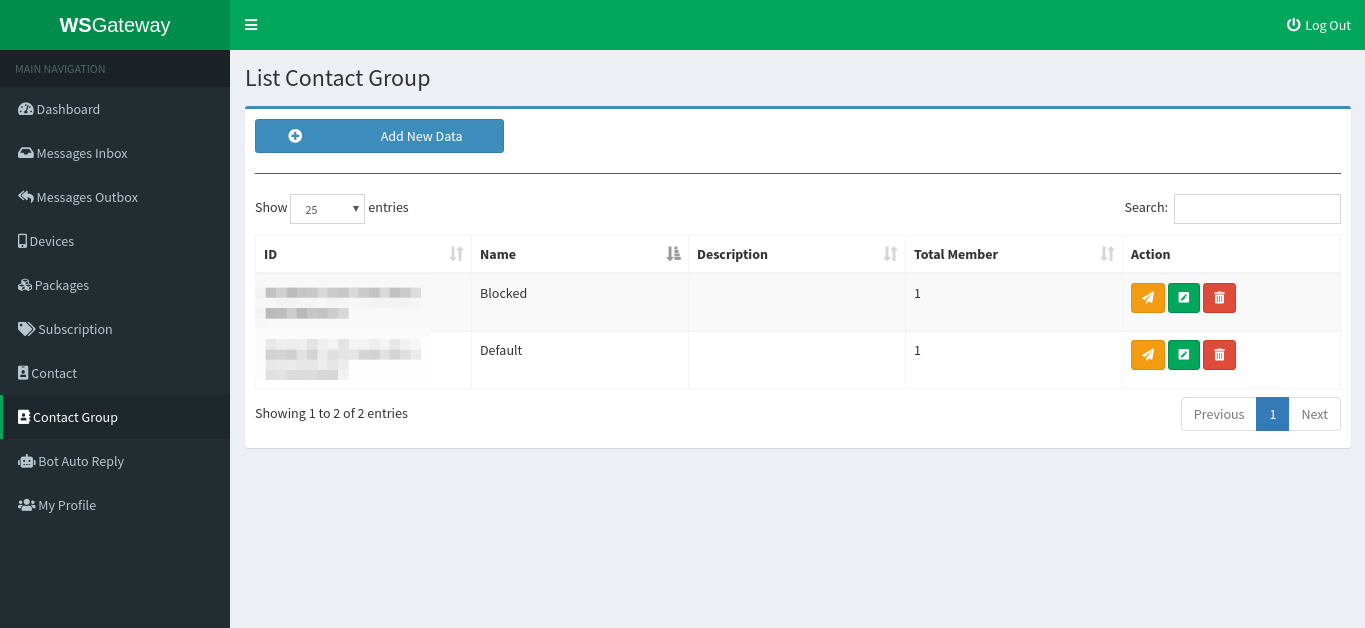 1.1 - List Contact Group