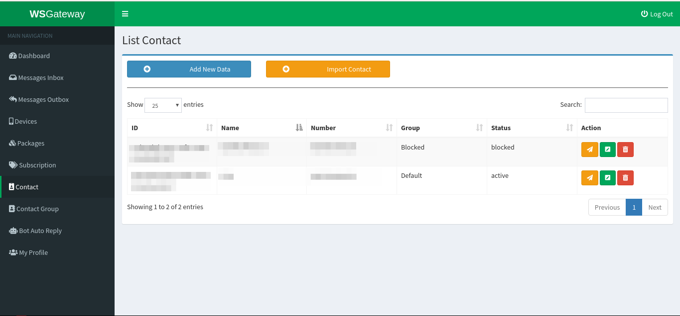 1.2 - List Contact